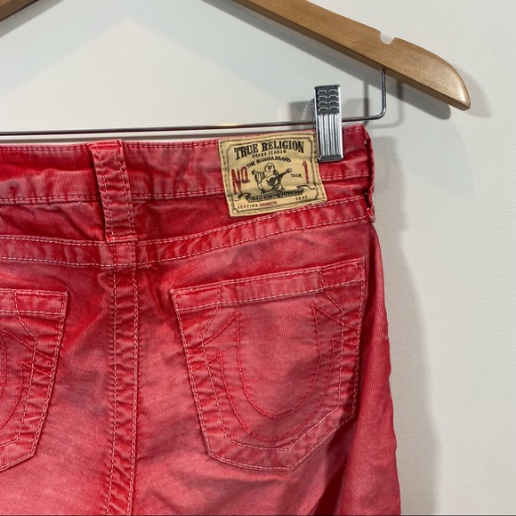 True Religion Straight Leg Low Rise Red Jeans Size 25 - Picture 8 of 9